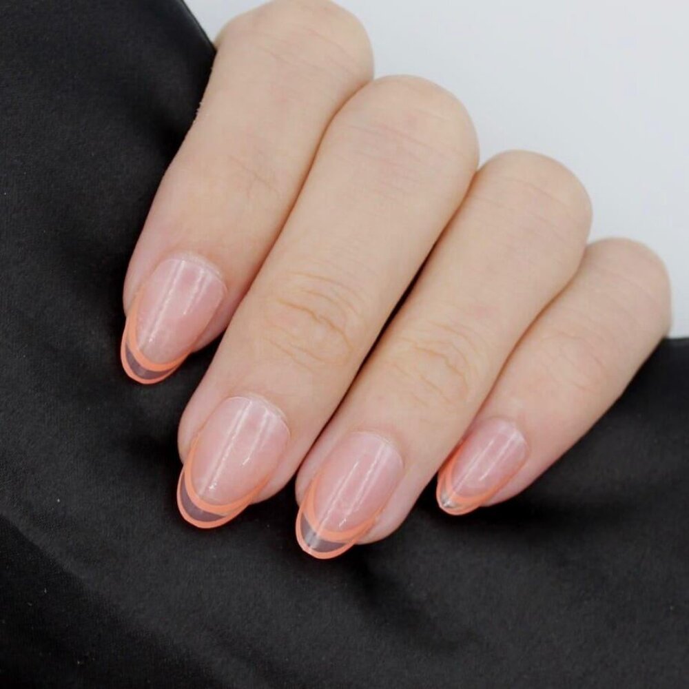 Short press on nails transparent shine